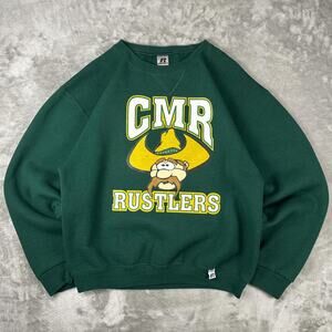 Green Russell C.M.R  High School "Rustlers" sweatshirt Size Small